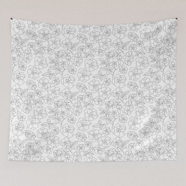 Item preview, Ramblin' Rose Stitched Look on White Repeat 5748 designed and sold by Art in My Loft.