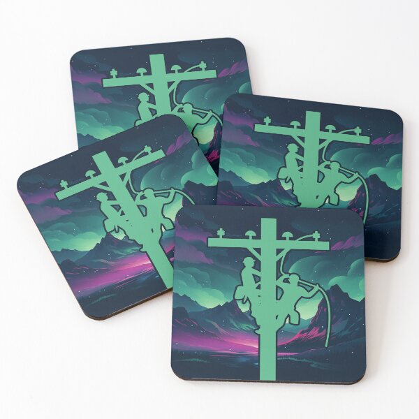 Item preview, Cool Electrical Lineman Aurora Borealis designed and sold by LineXpressions.