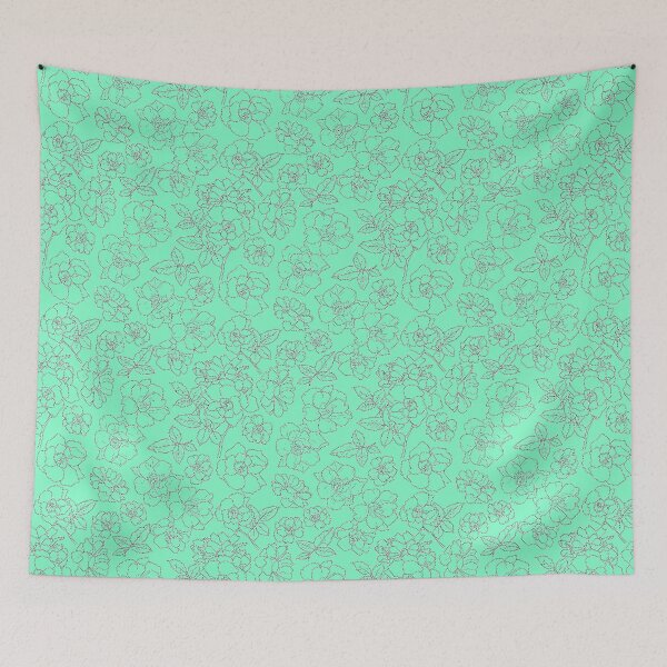 Item preview, Ramblin' Rose Silver Twist Stitched Look on Mint Green Repeat 5748 designed and sold by Art in My Loft.