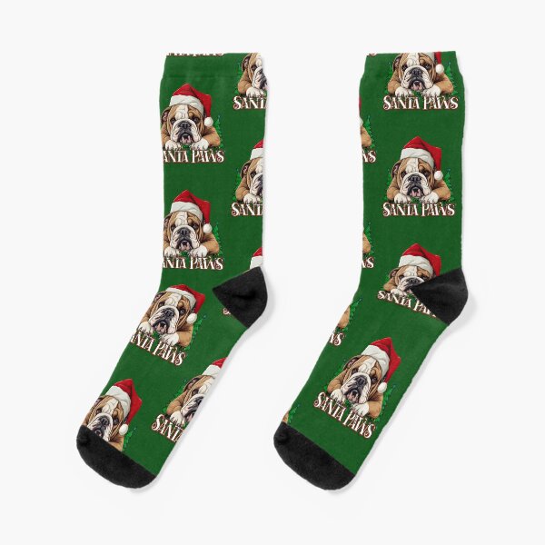 Item preview, Santa Paws Funny English Bulldog Santa Christmas Dog designed and sold by RandomWeird.