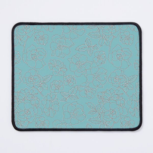 Item preview, Ramblin' Rose Silver Twist Stitched Look on Soft Blue Repeat 5748 designed and sold by Art in My Loft.