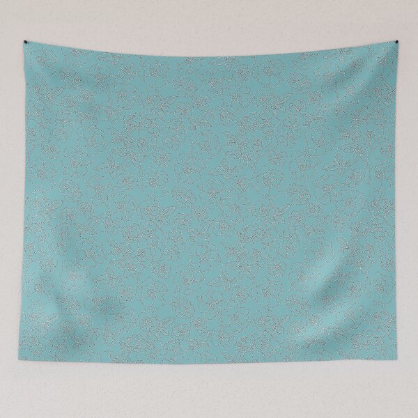 Item preview, Ramblin' Rose Silver Twist Stitched Look on Soft Blue Repeat 5748 designed and sold by Art in My Loft.