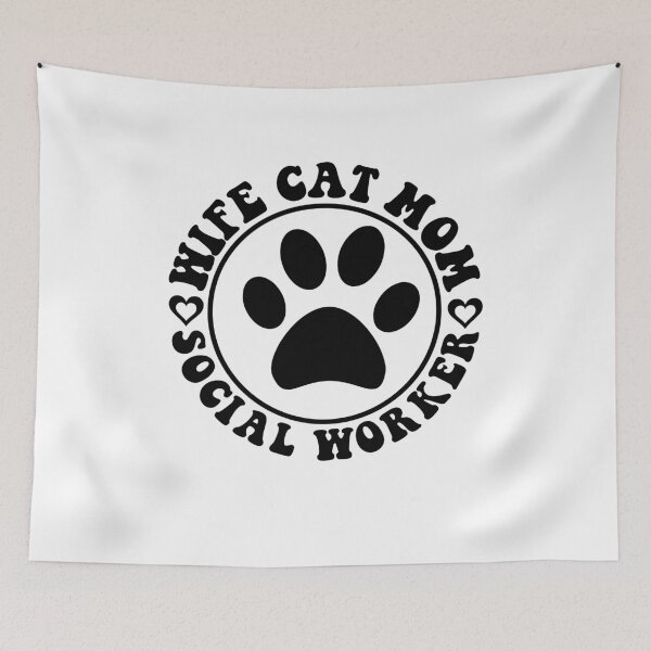Item preview, Wife Cat Mom Social Worker Retro, Clinical Social Worker, Social Work Graduation, Future Counselor, Motivational  designed and sold by behindthefacts.
