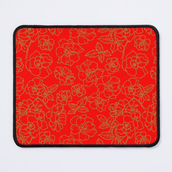 Item preview, Ramblin' Rose Gold Twist Stitched Look on Red Repeat 5748 designed and sold by Art in My Loft.