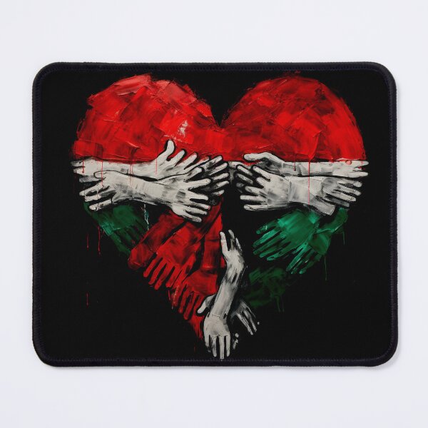 Item preview, Palestinian flag, Hand of solidarity in the shape of a heart for Palestine designed and sold by MoonDesinso.