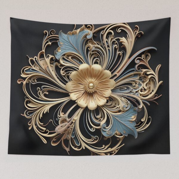 Item preview, ornate filigree decorative print designed and sold by dcrc.