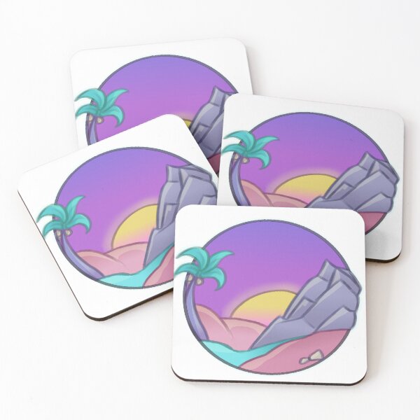 Item preview, Cute simplistic river, beach and mountain scenery -vaporwave designed and sold by LizIsLiving.
