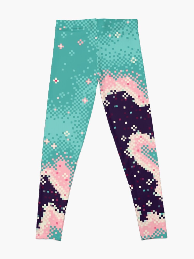 Alternate view of Pink and Mint Rift Galaxy Leggings