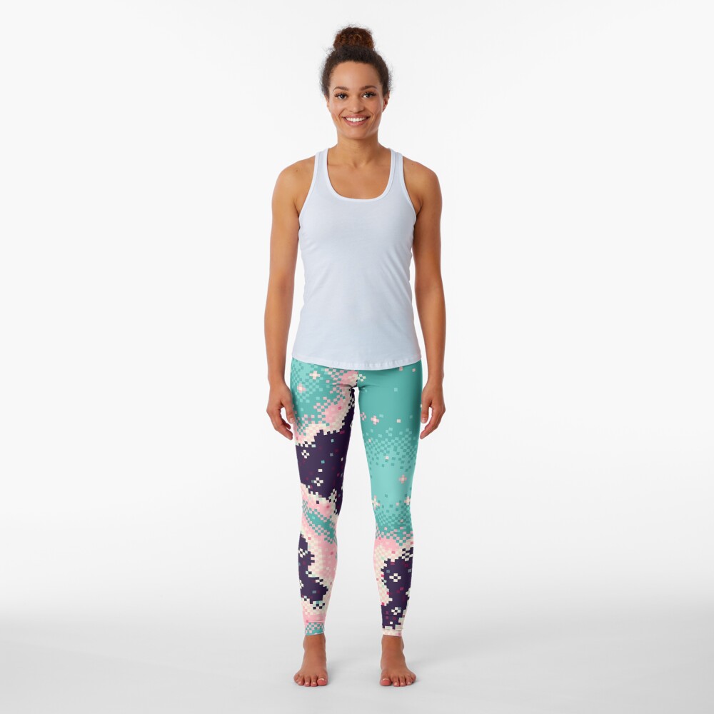 Pink and Mint Rift Galaxy Leggings
