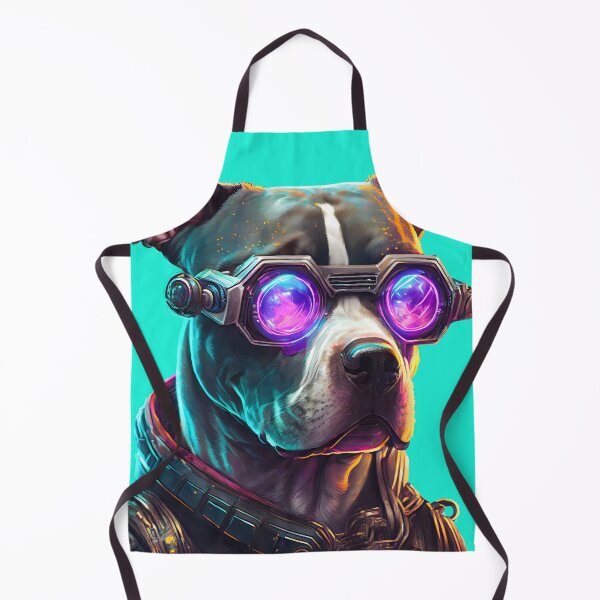 Item preview, Futuristic Pitbull dog with cyberpunk style designed and sold by emaotx.
