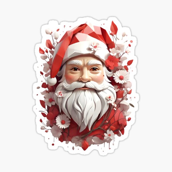 Santa Claus Face Christmas Gift Sticker – INKtropolis
