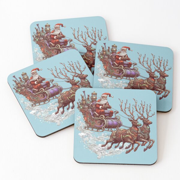 Item preview, Better Watch out! Steampunk Santa and Reindeer designed and sold by organicgal.
