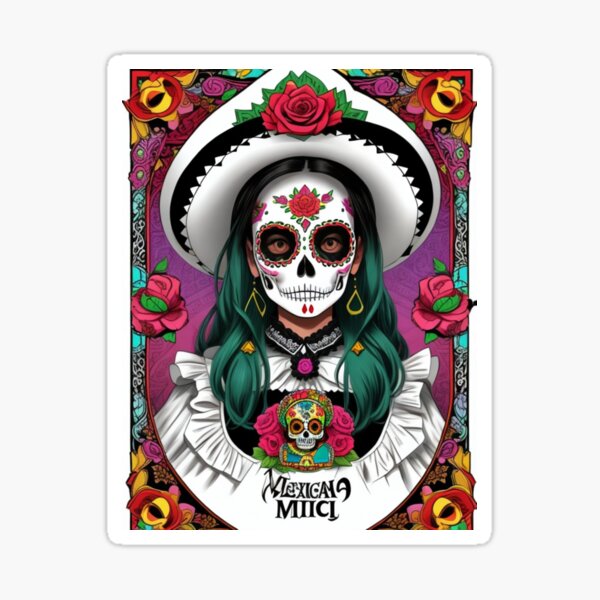 Item preview, La Bruja 4 - Dia De Los Muertos - Day Of The Dead - Sugar Skull Art - Calavera designed and sold by Hunab Ku Creations.