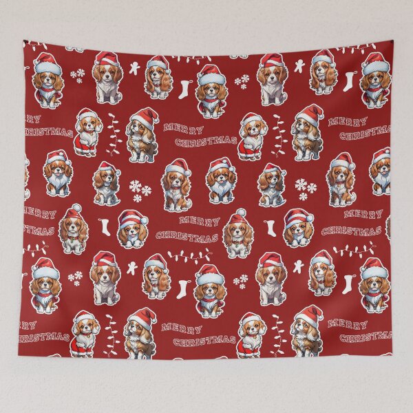 Item preview, Cavalier King Charles Spaniel Christmas pattern designed and sold by Music-matter.