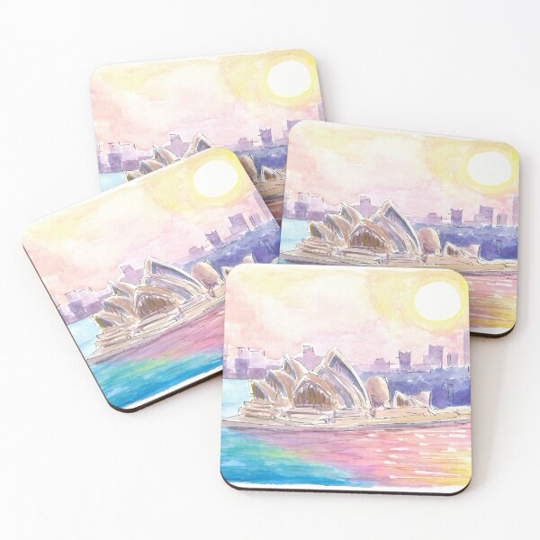 Item preview, Sydney Australia Atardecer con ópera y centro de la ciudad designed and sold by artshop77.