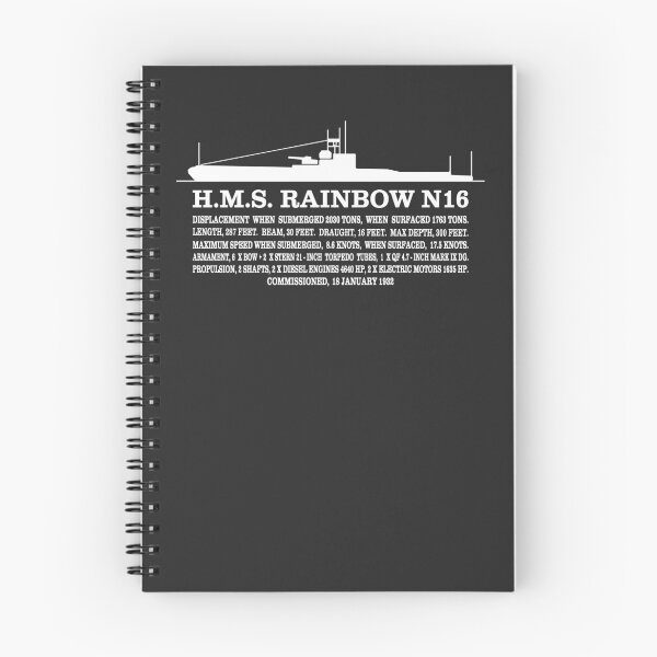 Item preview, H.M.S. Rainbow N16 British WW2 Submarine Infographic designed and sold by MilitaryMart.