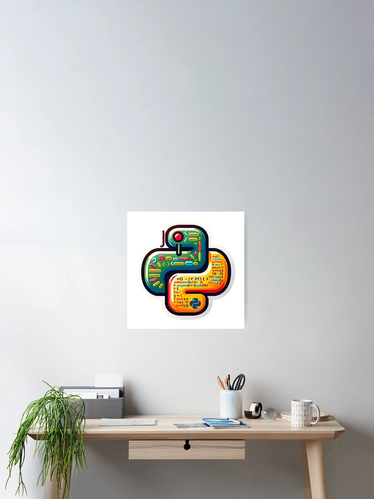Aperçu 2 sur 3. Poster avec l'œuvre Python CodeCraft créée et vendue par pixeldigger.