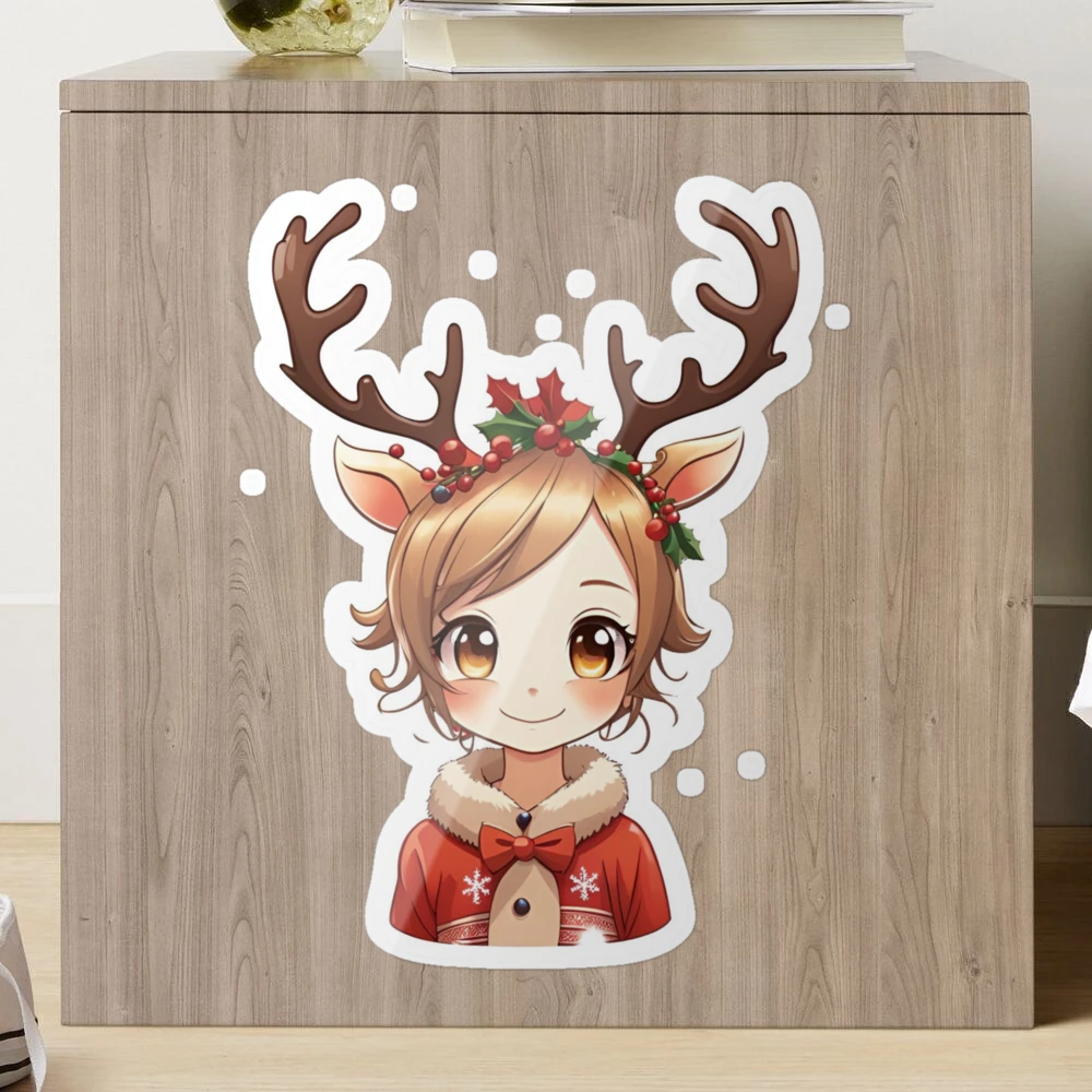 Anime-style illustration of a spider with a reindeer...