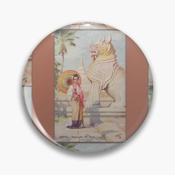 Item preview, Retro Burma Beauty & The Beast Vintage Illustration Design designed and sold by EarthArtDesigns.