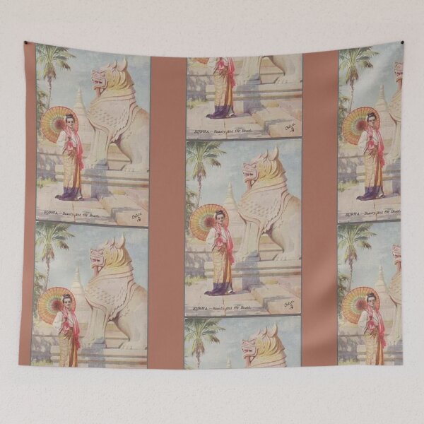 Item preview, Retro Burma Beauty & The Beast Vintage Illustration Design designed and sold by EarthArtDesigns.