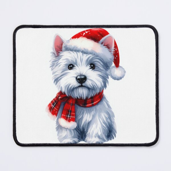 Item preview, Westie Santa Paws - Christmas Design - West Highland Terrier Santa Hat - Cartoon Dog Holiday Drawing designed and sold by Star-Fragment.