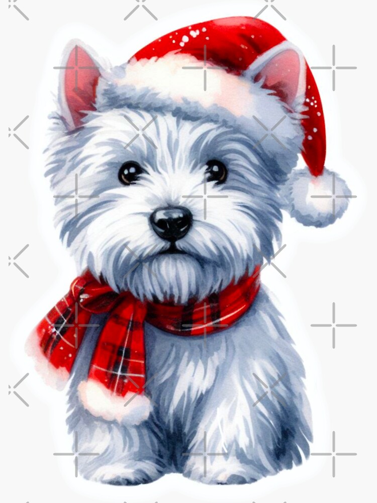 Three Westie Dog In Sock Christmas Santa Hat Xmas Dog T-Shirt