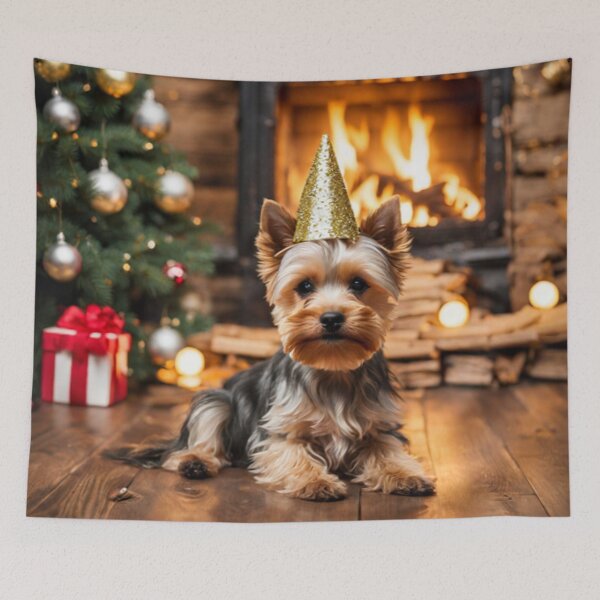 Item preview, Adorable Yorkshire Terrier Yorke Christmas designed and sold by purplesensation.