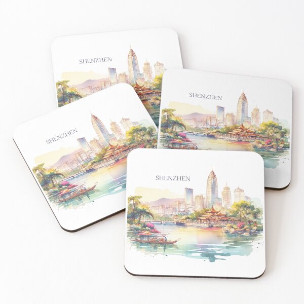 Item preview, Shenzhen China Watercolor Illustration designed and sold by PaintMeWorld.