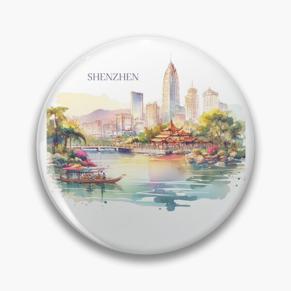Item preview, Shenzhen China Watercolor Illustration designed and sold by PaintMeWorld.