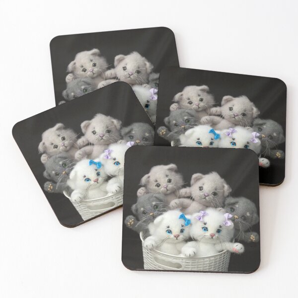 Item preview, Toy cats on black background designed and sold by olena2552.