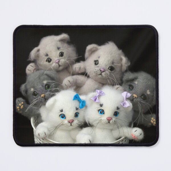Item preview, Toy cats on black background designed and sold by olena2552.
