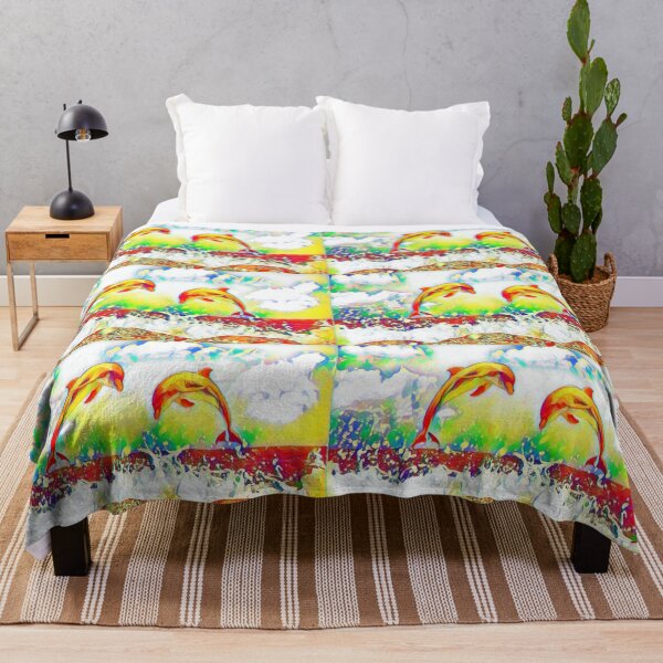 Item preview, Dolphins in the sea - vibrant colors designed and sold by shiroi-okami.