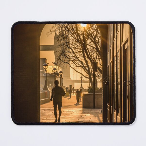 Item preview, Runner Silhouette tower bridge London behind him designed and sold by RezieMart.