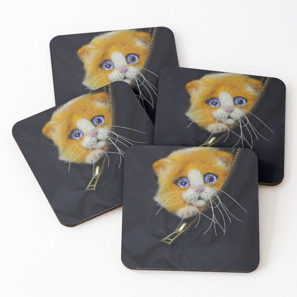 Item preview, Cute red blue eyed brooch cat  designed and sold by olena2552.