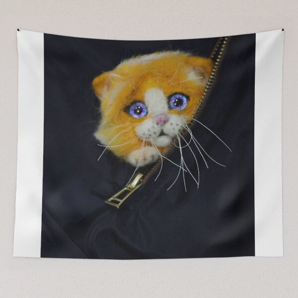 Item preview, Cute red blue eyed brooch cat  designed and sold by olena2552.