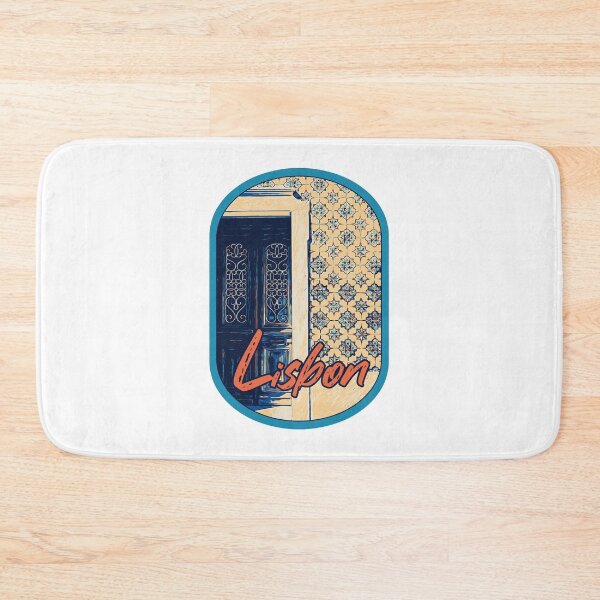 Item preview, Lisbon Elegance: Door and Tiles Illustration designed and sold by Lemomo-artworks.