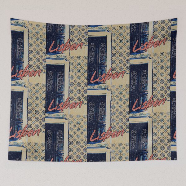 Item preview, Lisbon Elegance: Door and Tiles Illustration designed and sold by Lemomo-artworks.