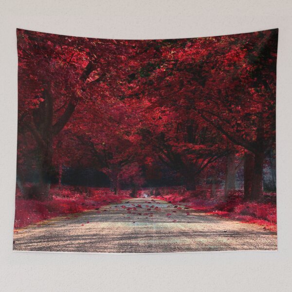 Item preview, Beautiful path with red trees and leaves designed and sold by Nunaprettyshop.