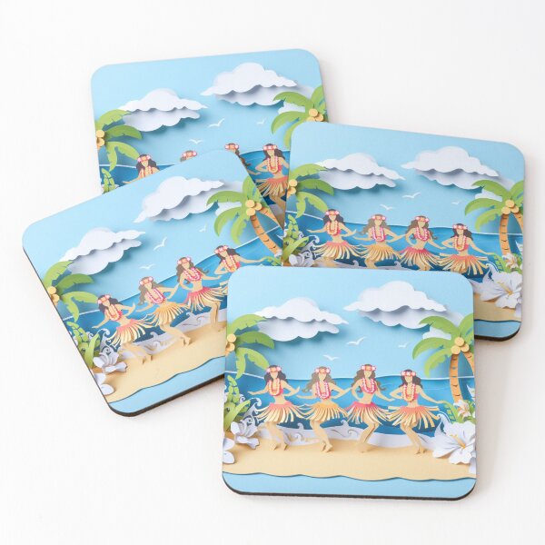 Item preview, Beach Front Paper Art Hula Wahine designed and sold by organicgal.