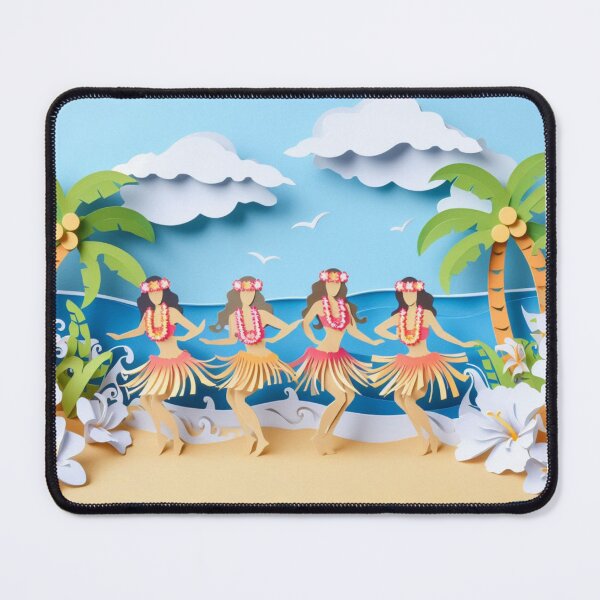 Item preview, Beach Front Paper Art Hula Wahine designed and sold by organicgal.