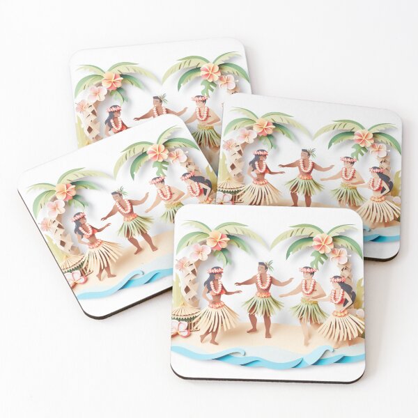 Item preview, Kane and Wahine Hula Dancers - Paper Art designed and sold by organicgal.