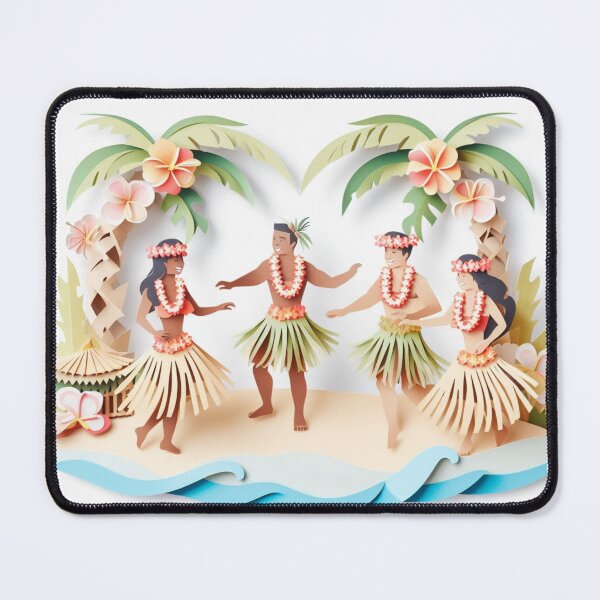 Item preview, Kane and Wahine Hula Dancers - Paper Art designed and sold by organicgal.