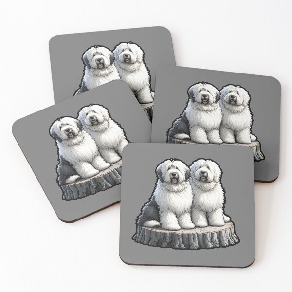 Item preview, Old English Sheepdogs on Tree Stump designed and sold by Mekone.