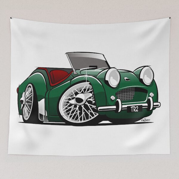 Item preview, Triumph TR2 caricature green designed and sold by car2oonz.