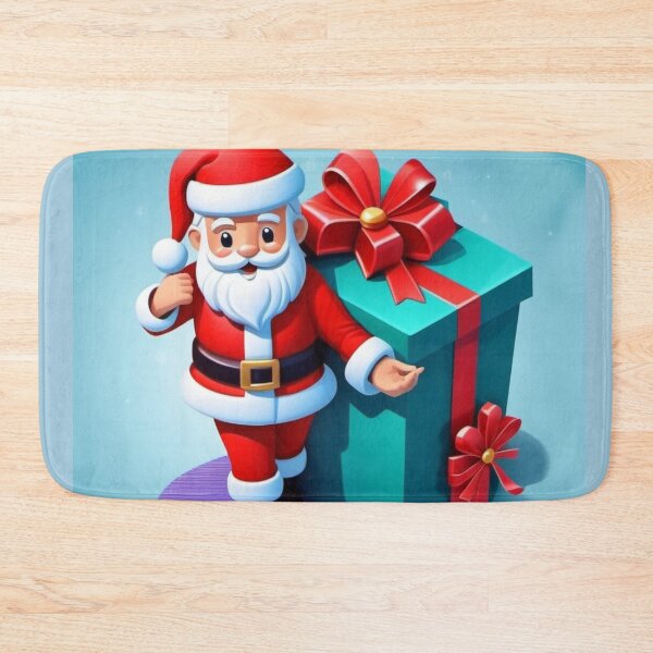 Artikelvorschau, Der Weihnachtsmann trägt eine Geschenkbox mit Schleife entworfen und verkauft von JaroDesign2023.