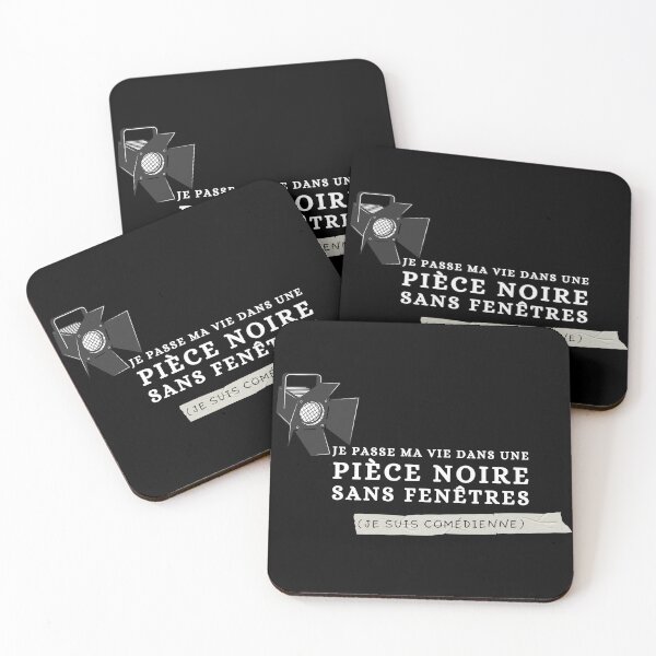 Item preview, "Je Passe Ma Vie Dans une Pièce Noire Sans Fenêtres (Je Suis Comédienne)" Theater Rehearsal Joke designed and sold by Damoiseau.