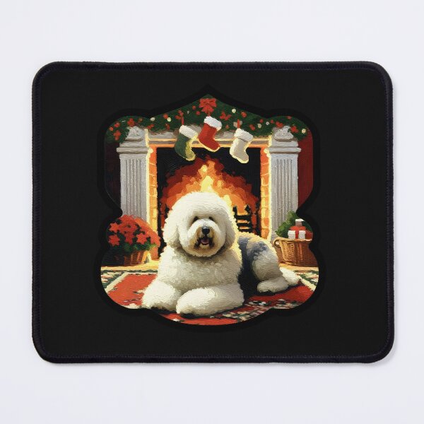 Item preview, Old English Sheepdogs in front Christmas Fire Place designed and sold by Mekone.