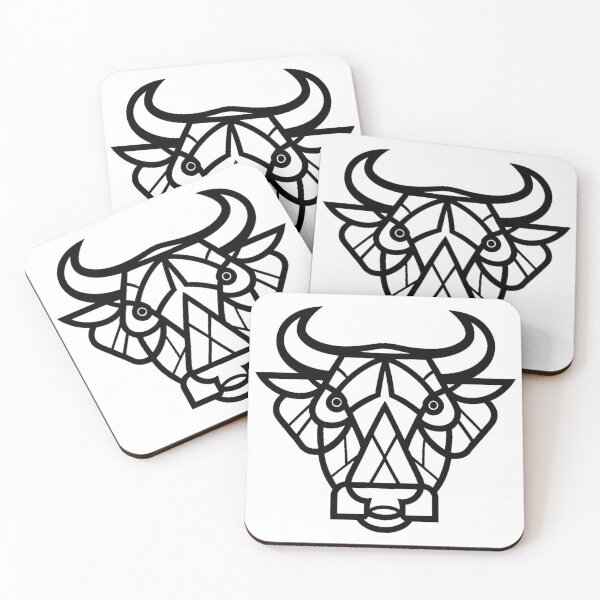 Item preview, bull logo, white, black, line with drawings of an animal T-shirt, designed and sold by gulka8.