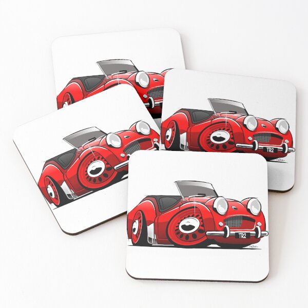 Item preview, Triumph TR2 caricature red designed and sold by car2oonz.