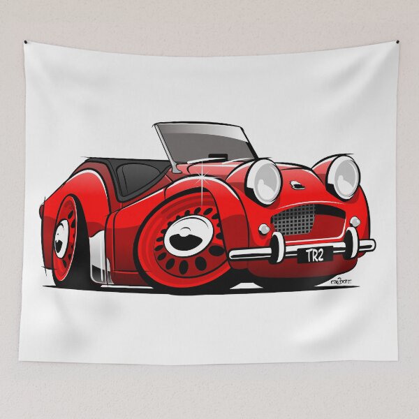 Item preview, Triumph TR2 caricature red designed and sold by car2oonz.